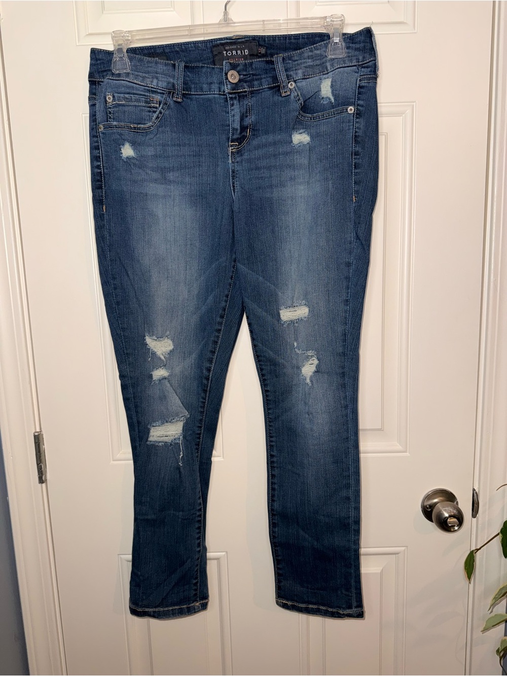 torrid Ripped Dark Blue Skinny Jeans